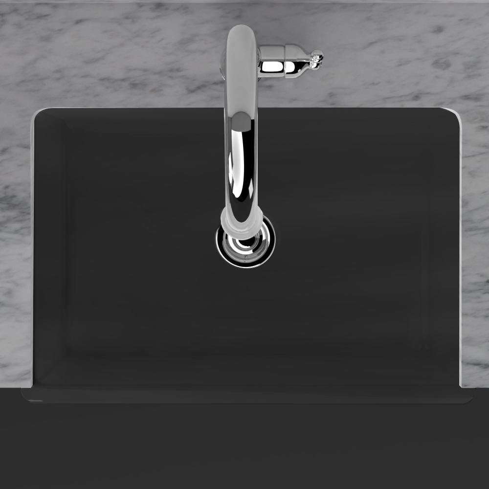 30" Veli Handcrafted Fireclay Single-Bowl Smooth Farmhouse B-Grade Sink - Matte Black