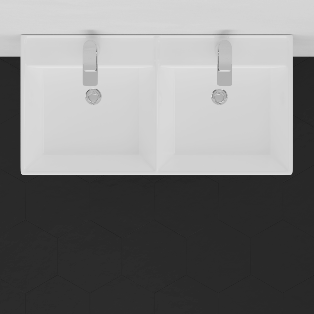 32" Elkins Double Bowl Vitreous China Console Bathroom Sink with Steel Stand