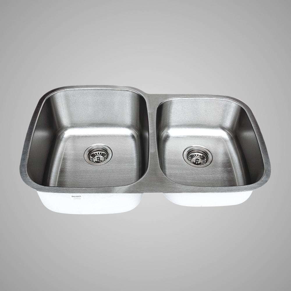 32" Gorham Stainless Steel Double-Bowl Undermount Sink