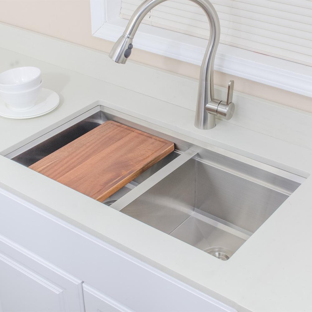 32" Southwick Stainless Steel Double-Bowl Workstation Undermount Sink