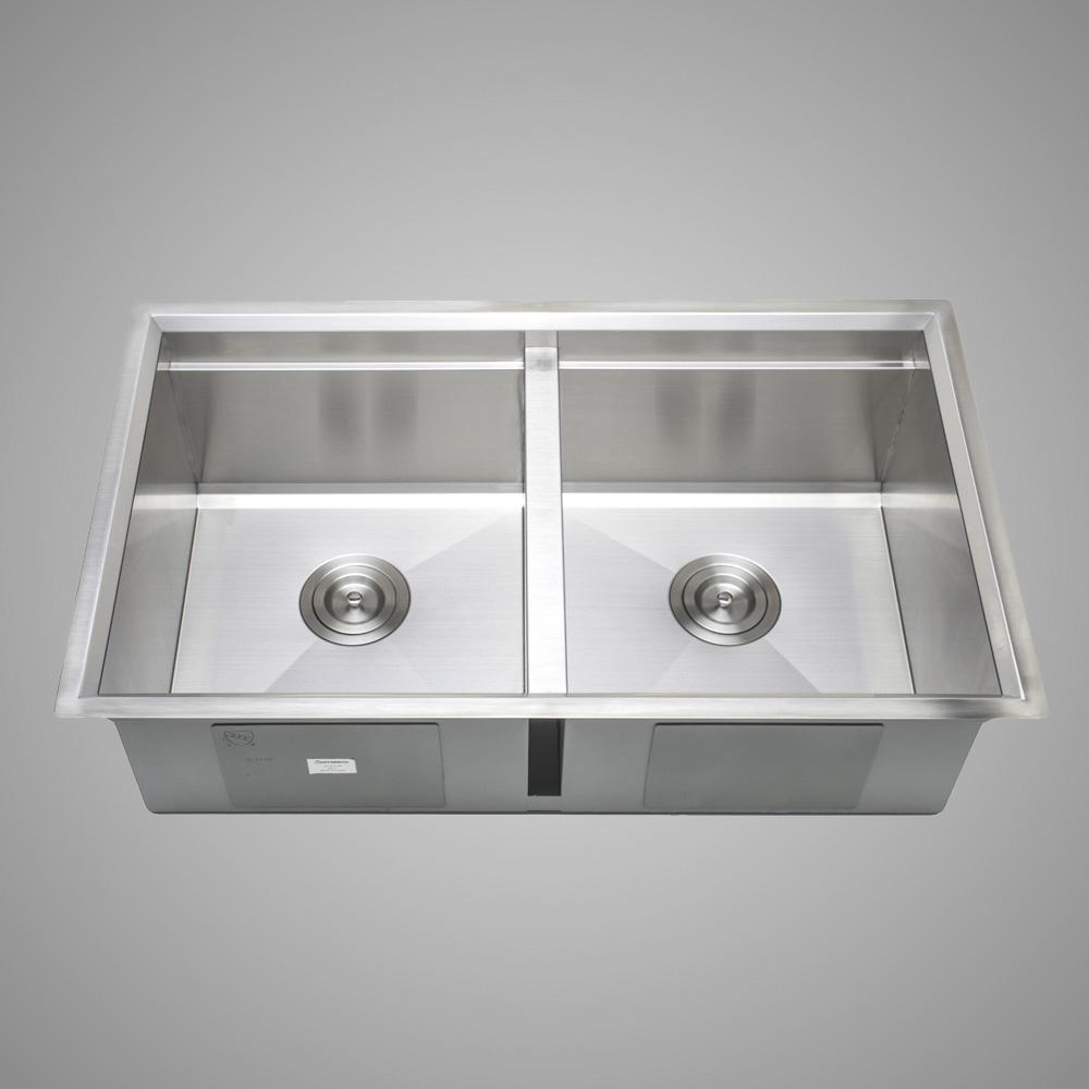32" Southwick Stainless Steel Double-Bowl Workstation Undermount Sink
