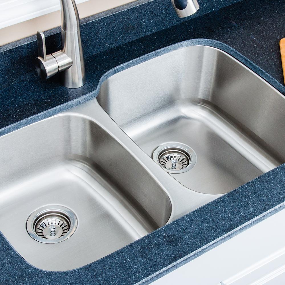 32" Sunapee Stainless Steel Double-Bowl Undermount Sink