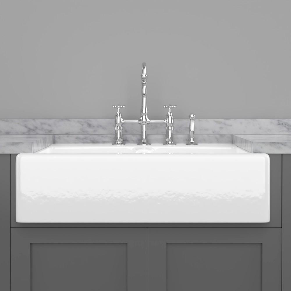 33" Colina Cast Iron Double-Bowl Farmhouse Sink