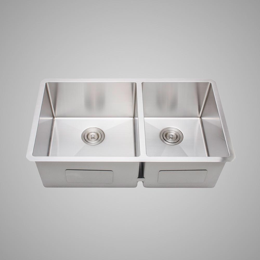 33" Dannemora Stainless Steel Double-Bowl Undermount Sink