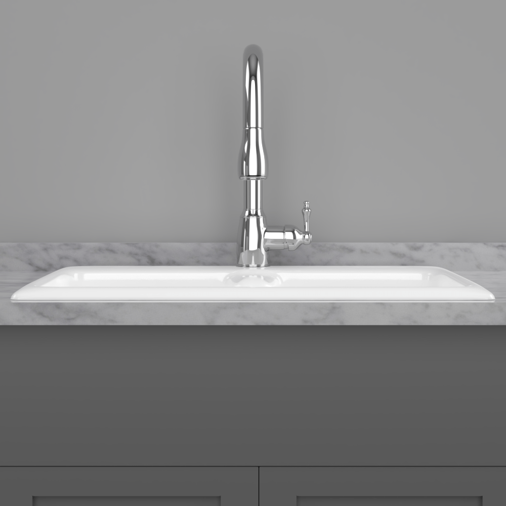 33" Della Cast Iron Double-Bowl Drop-In Kitchen Sink