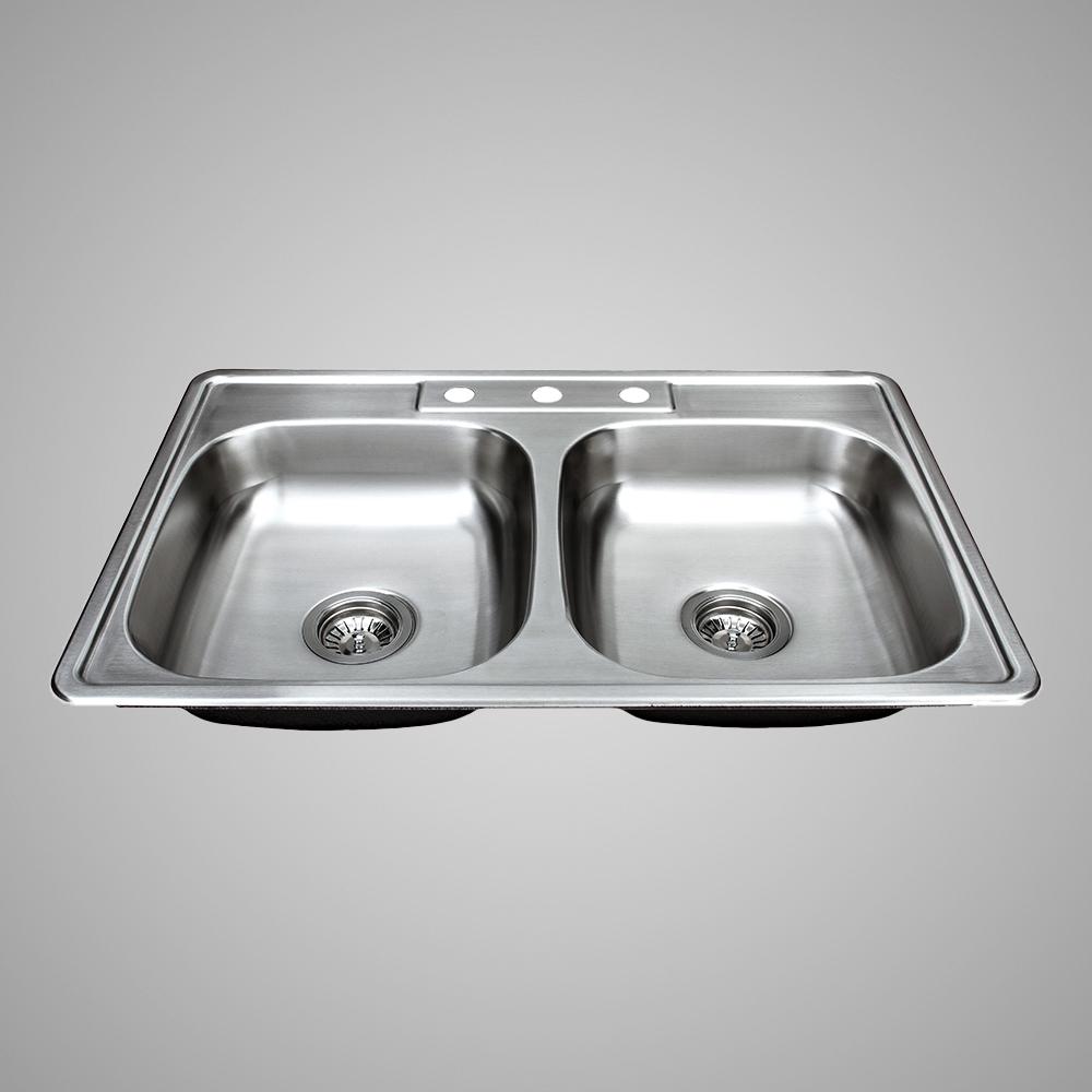 33" Massena Stainless Steel Double-Bowl Drop-In Sink