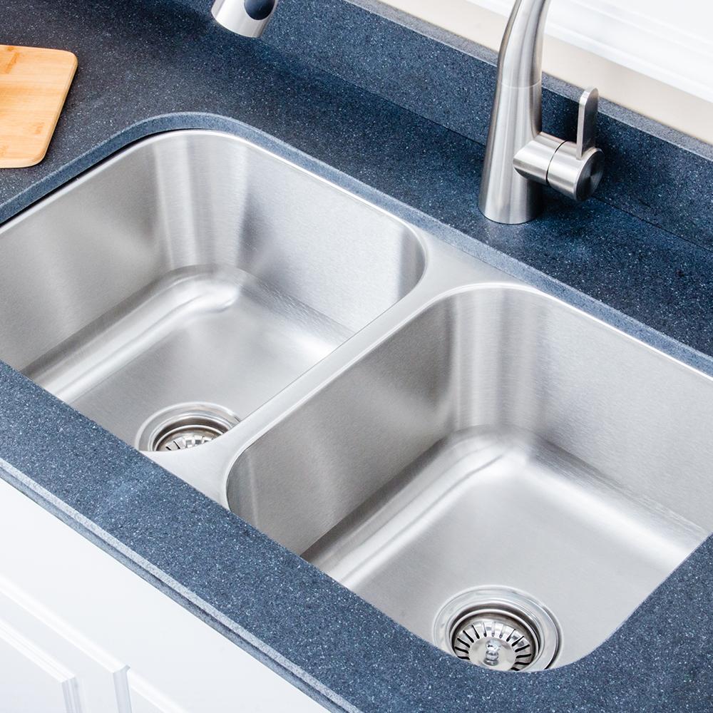 33" Milo Stainless Steel Double-Bowl Undermount Sink