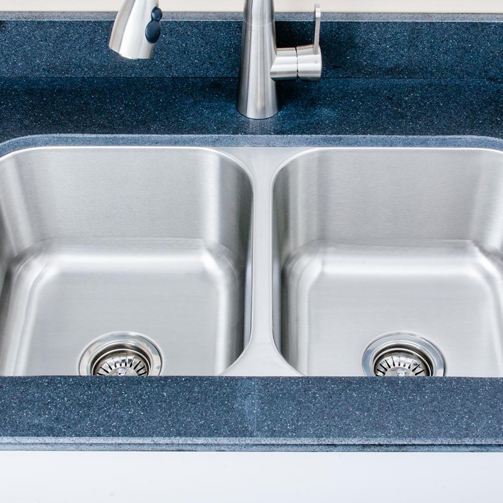 33" Milo Stainless Steel Double-Bowl Undermount Sink