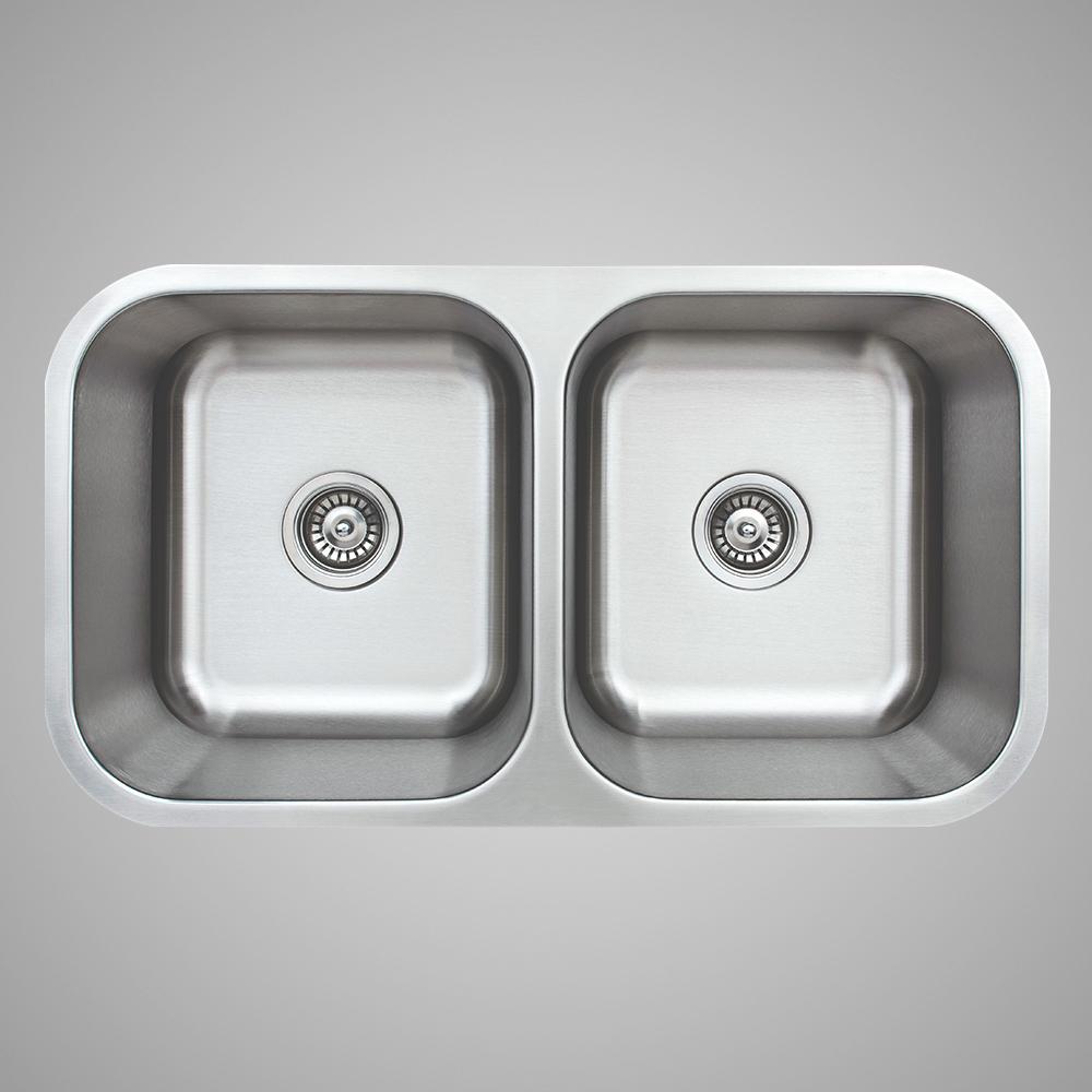33" Milo Stainless Steel Double-Bowl Undermount Sink