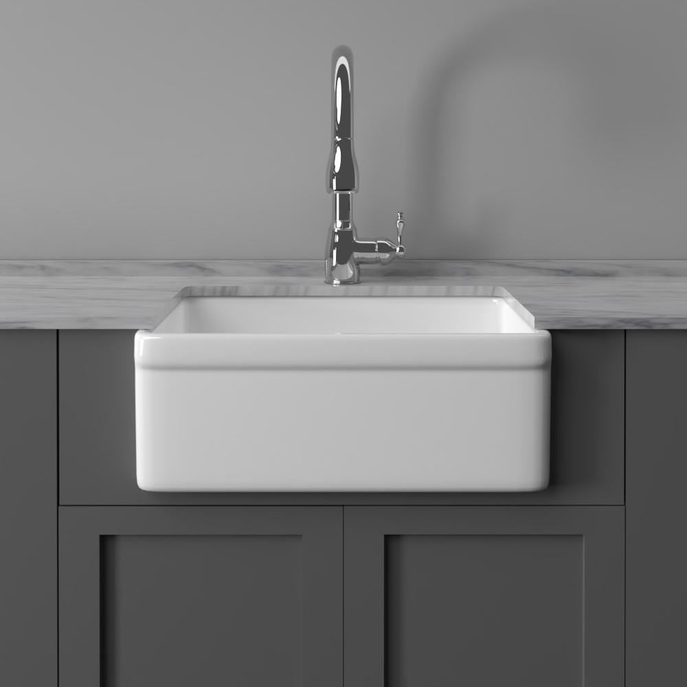 33" Ponca Fireclay Smooth Apron Single-Bowl Farmhouse Sink