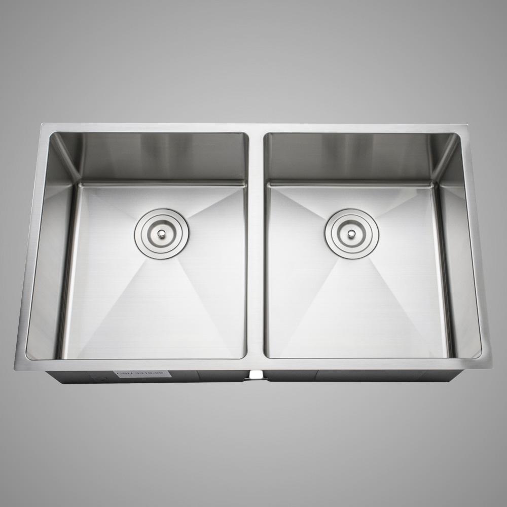 33" Rowe Stainless Steel Double-Bowl Undermount Sink