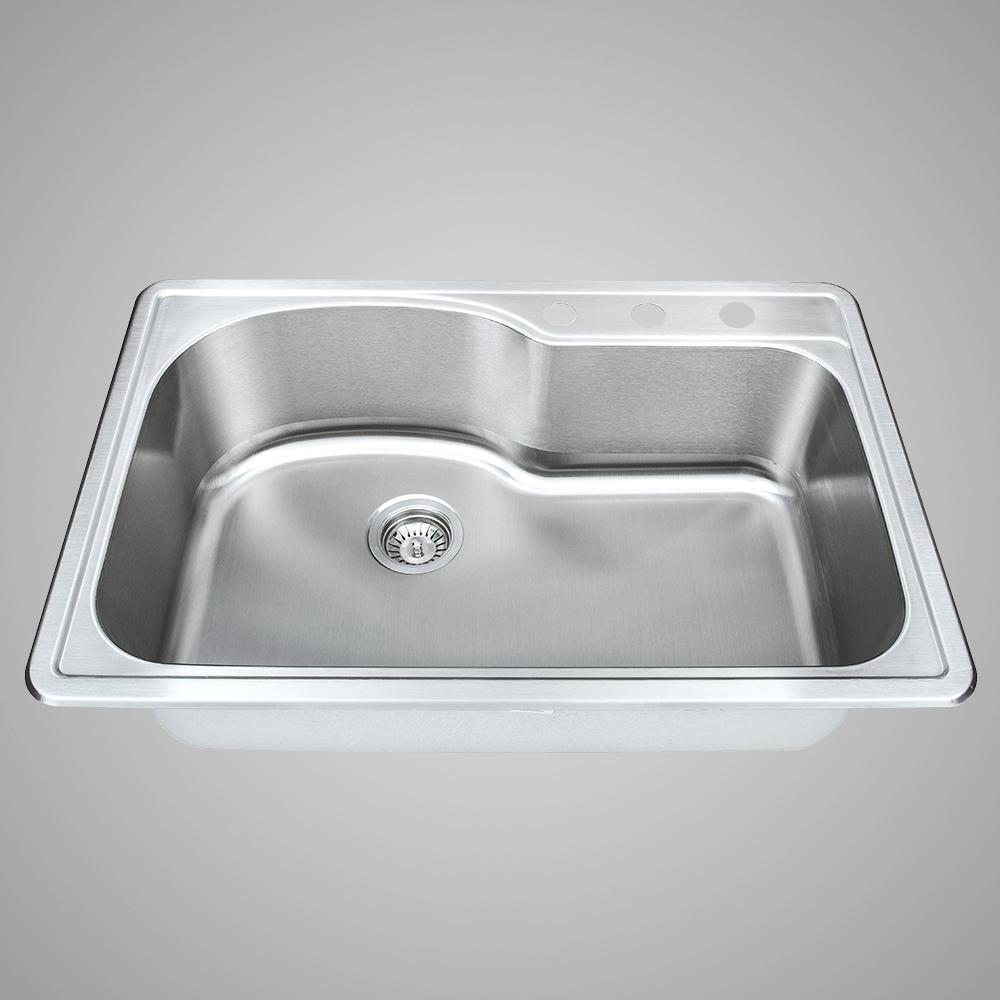33" Sebec Stainless Steel Single-Bowl Drop-In Sink