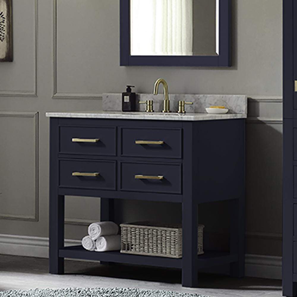 36" Maurizio Vanity Cabinet for Oval Undermount Sink - Navy Blue