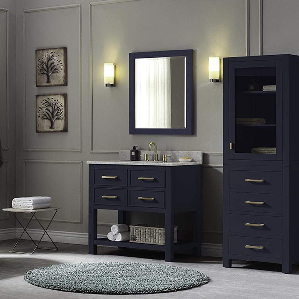 36" Maurizio Vanity Cabinet for Oval Undermount Sink - Navy Blue