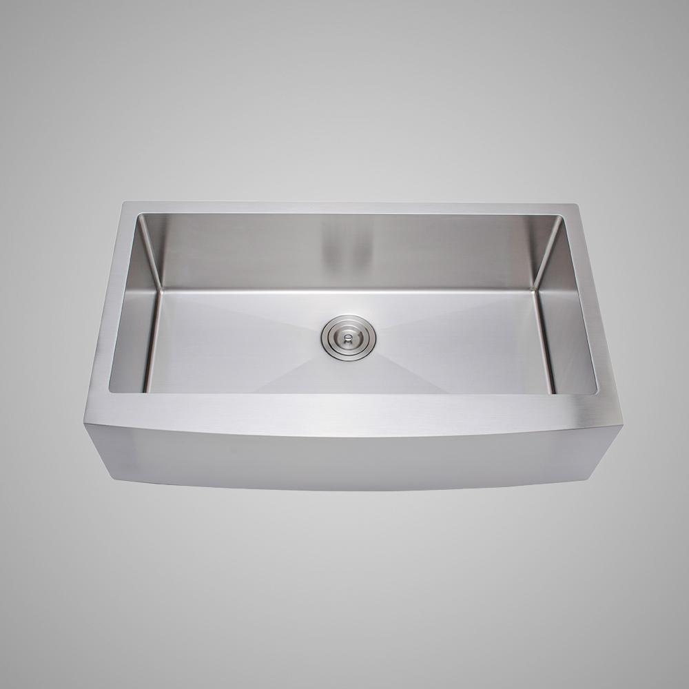 36" Shoreham Stainless Steel Single-Bowl Farmhouse Sink - Arched Apron
