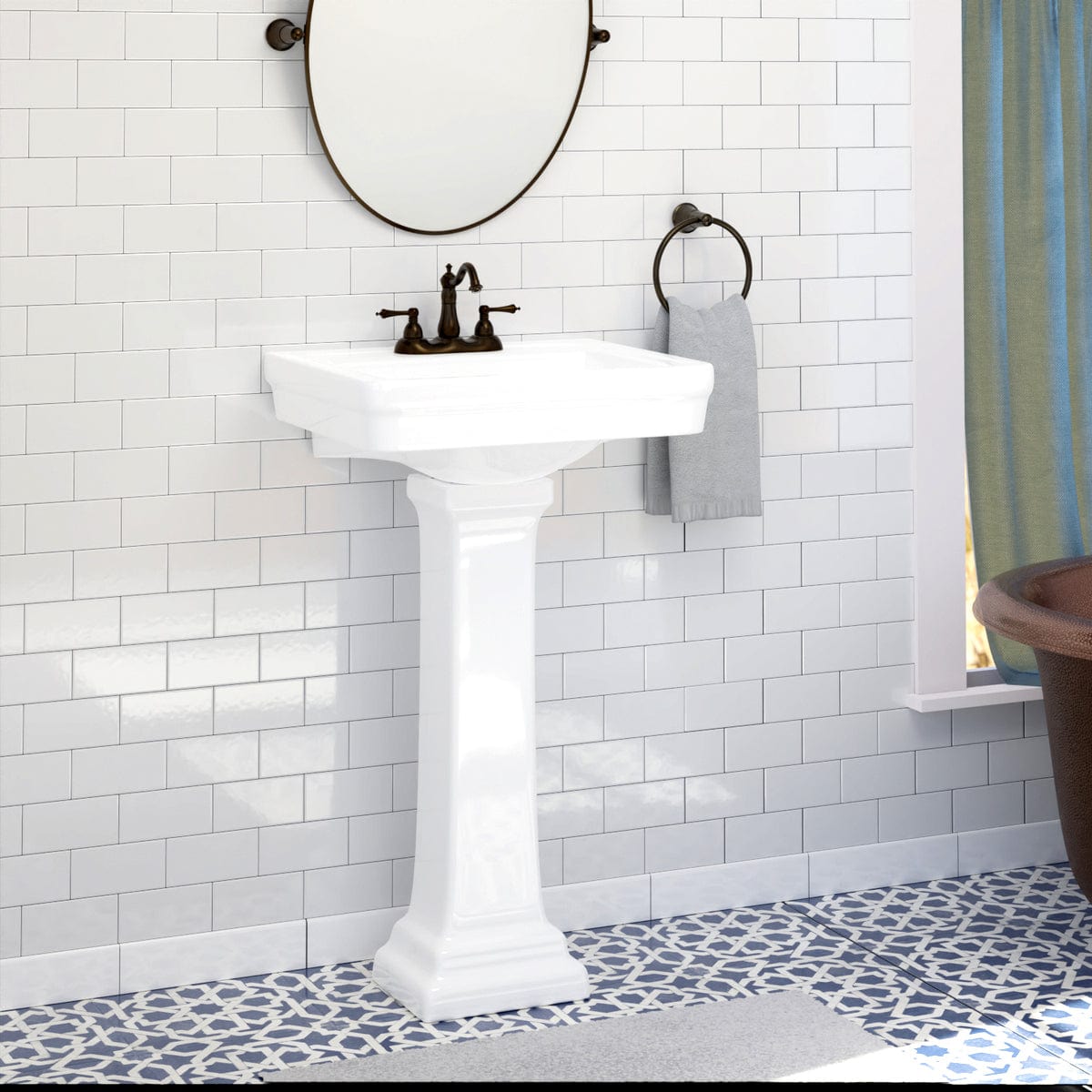 38" Tall Tifton 200 Vitreous China Pedestal Sink