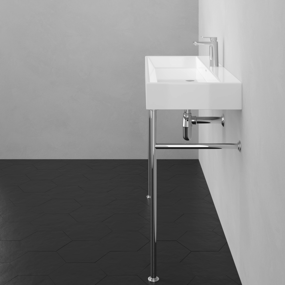 39" Beckley Vitreous China Console Bathroom Sink with Steel Stand