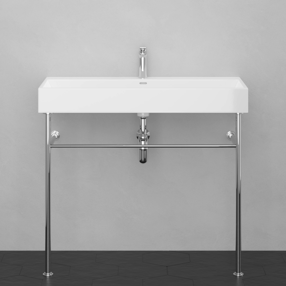 39" Ocate Vitreous China Console Bathroom Sink with Steel Stand