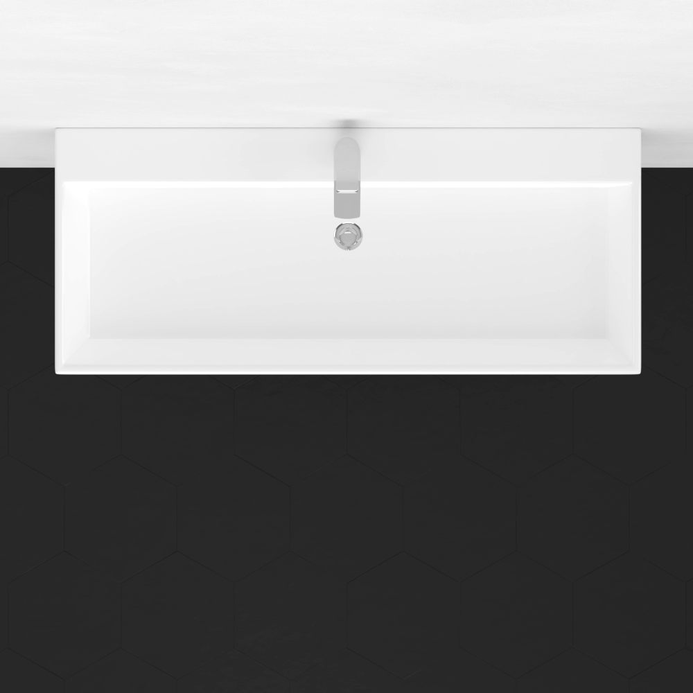 39" Ocate Vitreous China Console Bathroom Sink with Steel Stand