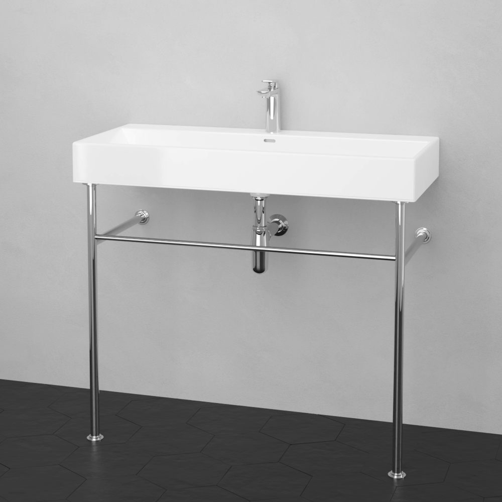 39" Ocate Vitreous China Console Bathroom Sink with Steel Stand