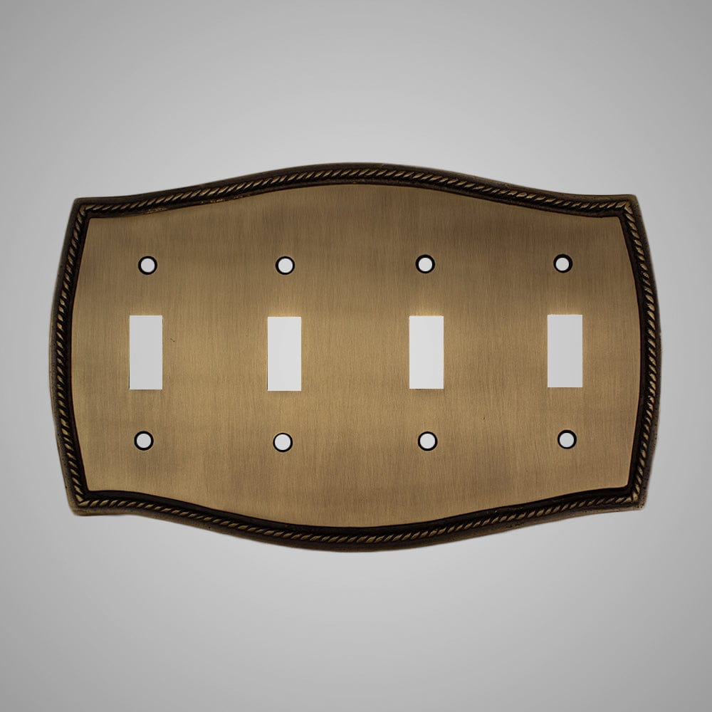 4 Gang Toggle Wall Switch Plate - Georgian Design