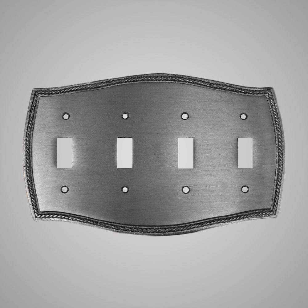 4 Gang Toggle Wall Switch Plate - Georgian Design