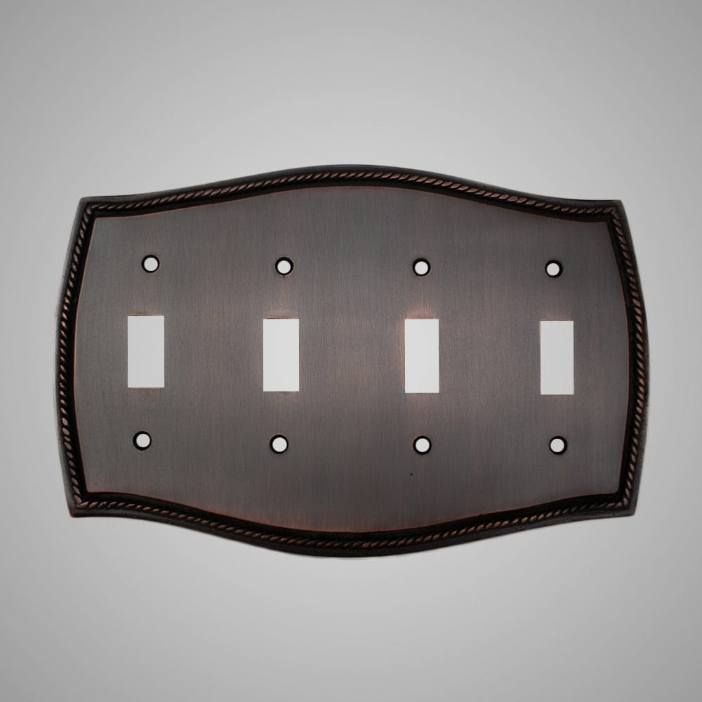4 Gang Toggle Wall Switch Plate - Georgian Design