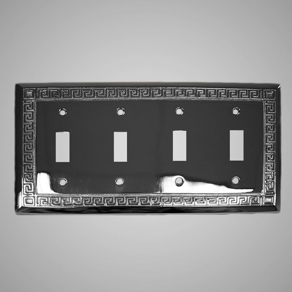 4 Gang Toggle Wall Switch Plate - Greek Design