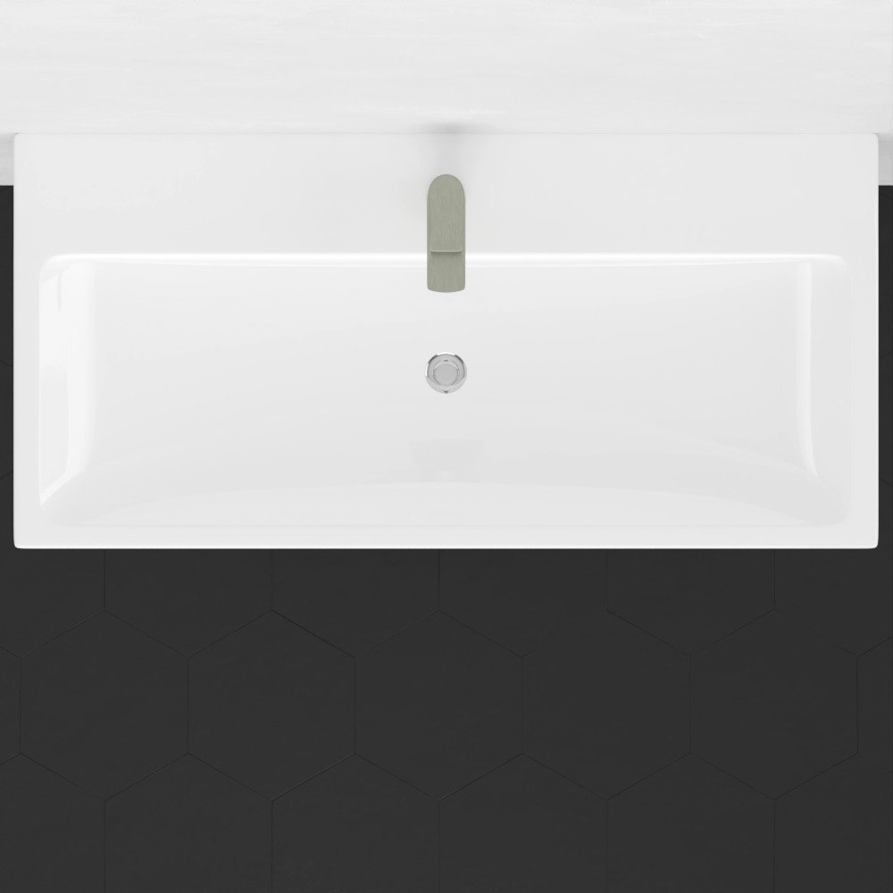 40" Vapster Fireclay Console Bathroom Sink with Steel Stand