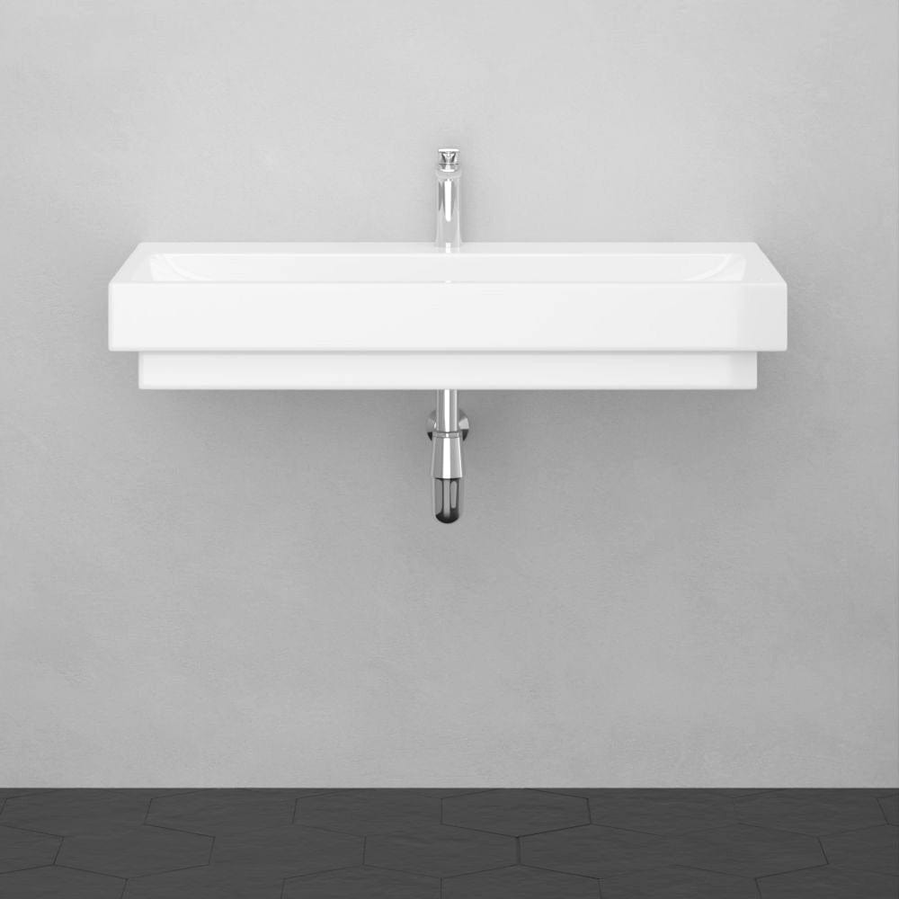 40" Vapster Fireclay Wall-Mount Bathroom Sink