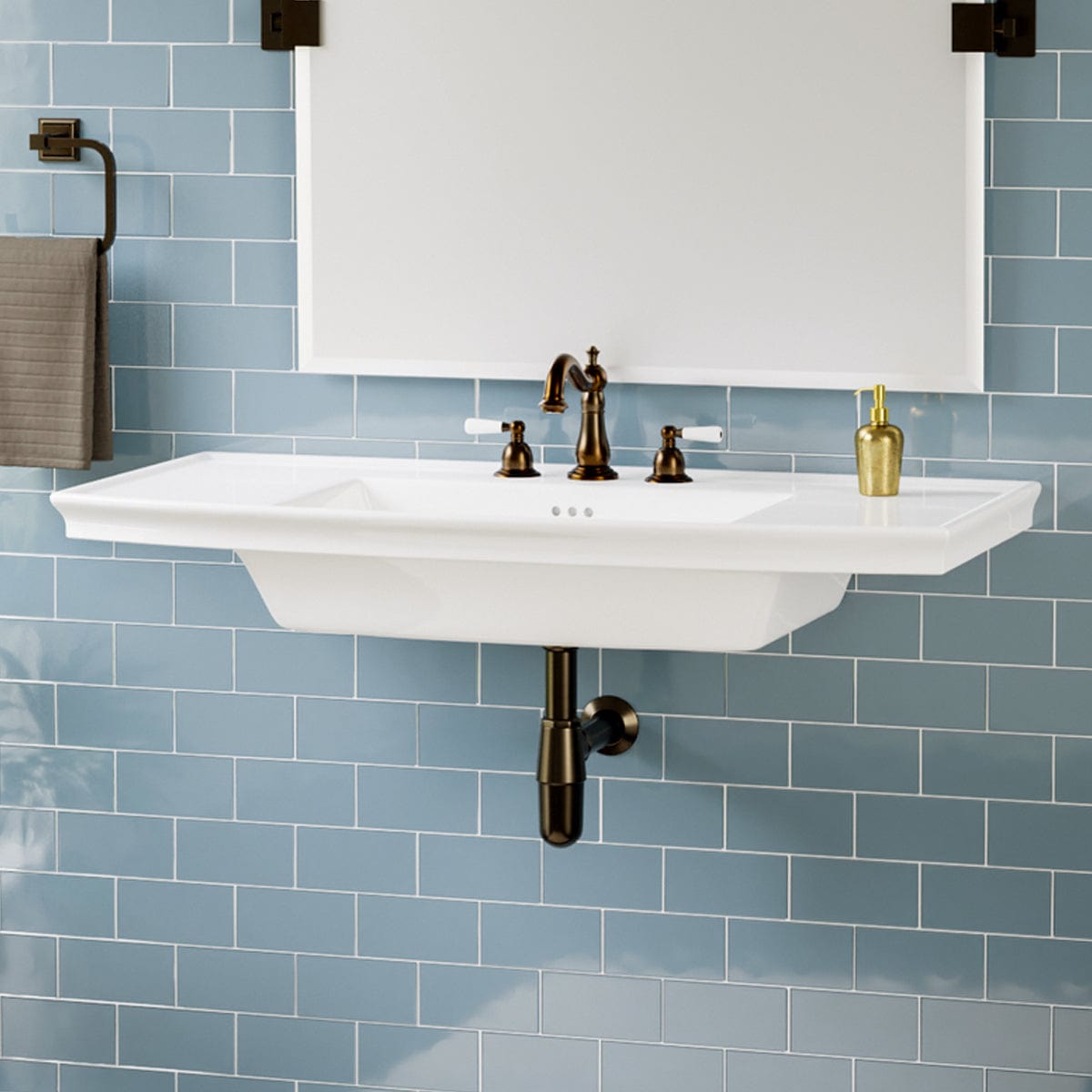40" Walper Fireclay Wall-Mount Bathroom Sink