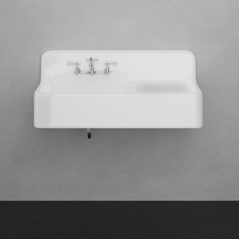 42" Sudbury Cast Iron Wall-Hung Kitchen Sink with Right Side Drainboard