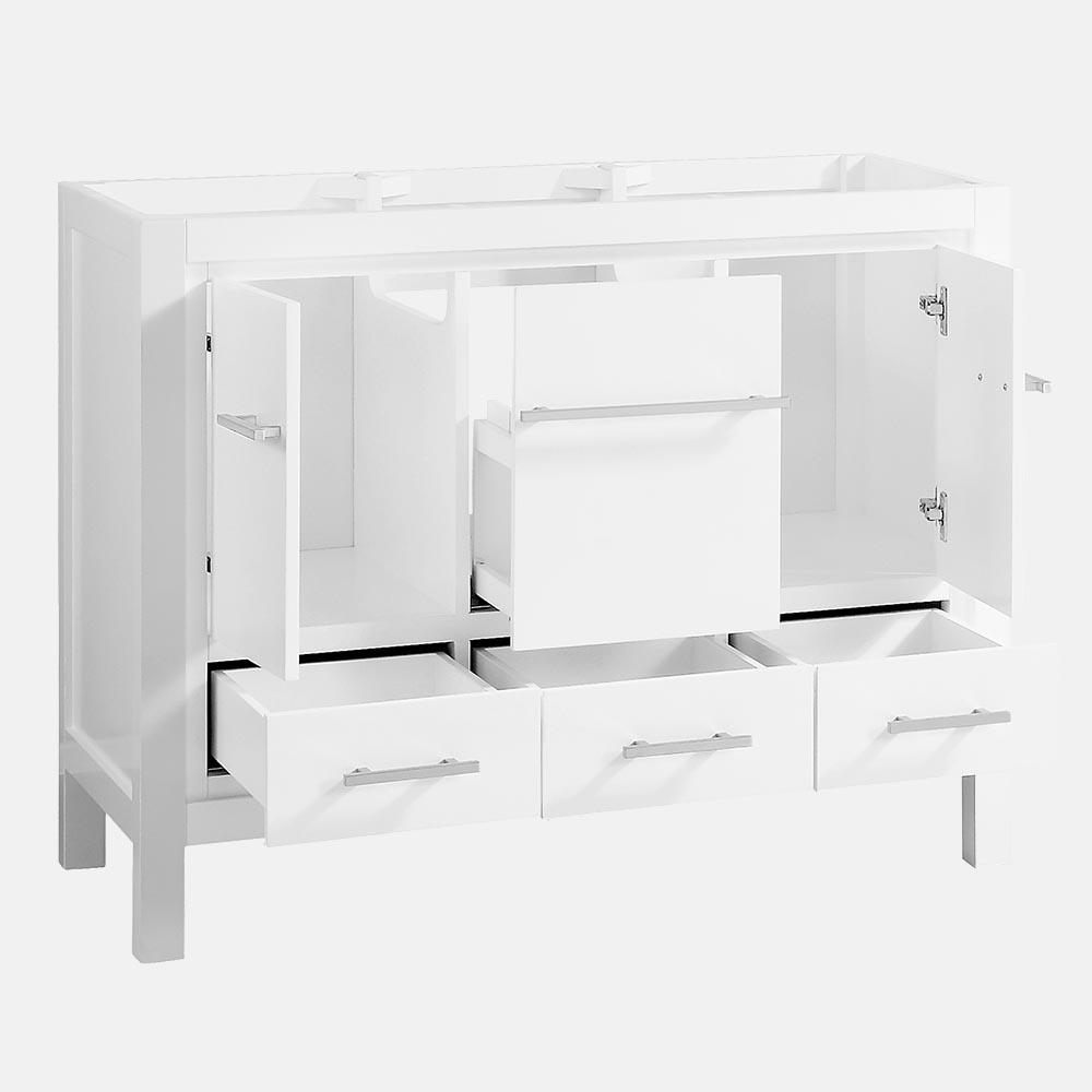 43" Chelan Vanity with Gray Quartz Top and Rectangular Undermount Sink - White