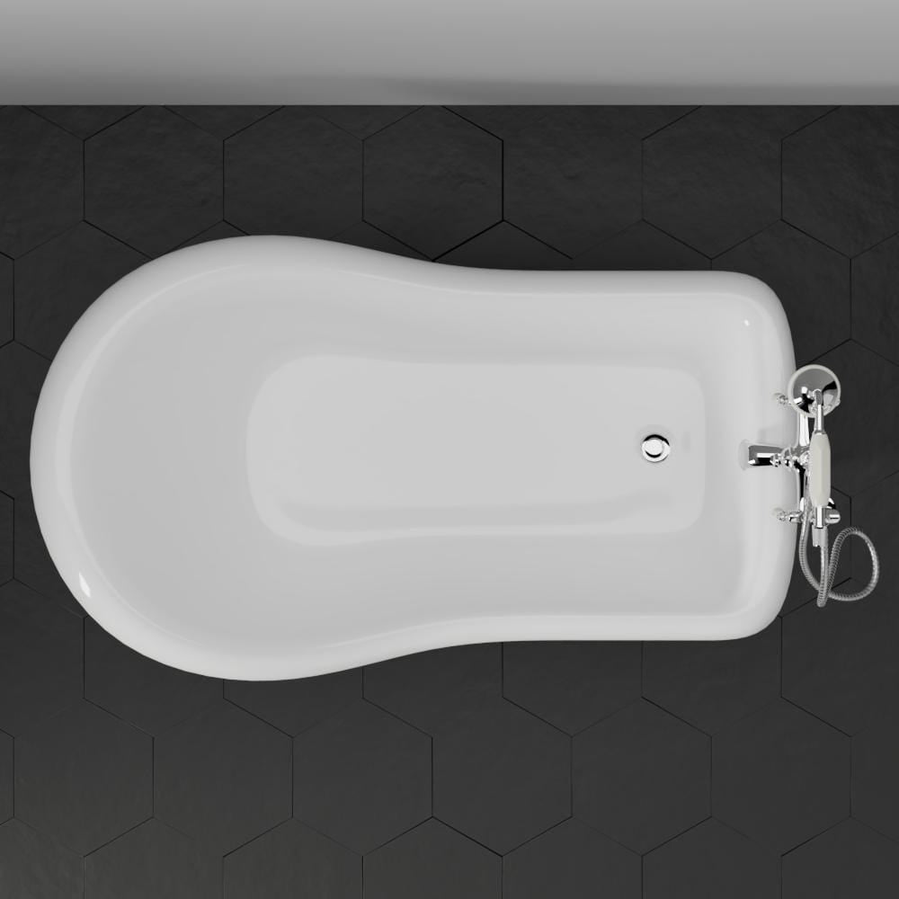 44" Hamilton Acrylic Slipper Clawfoot Tub