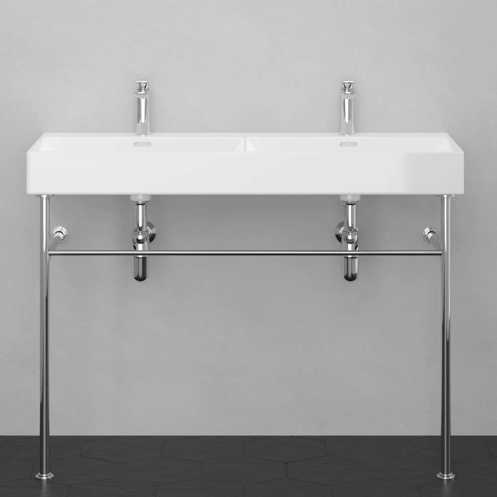 47" Hico Vitreous China Console Bathroom Sink with Steel Stand