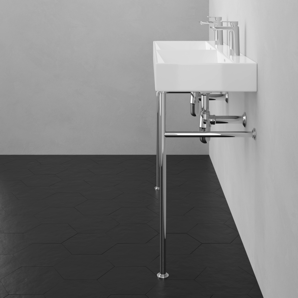 47" Hico Vitreous China Console Bathroom Sink with Steel Stand