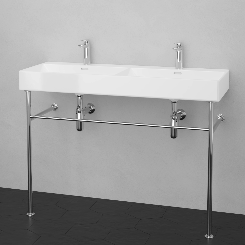 47" Hico Vitreous China Console Bathroom Sink with Steel Stand