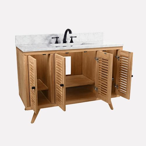 48" Compton Teak Vanity Cabinet for Rectangular Undermount Sink - Natural Teak