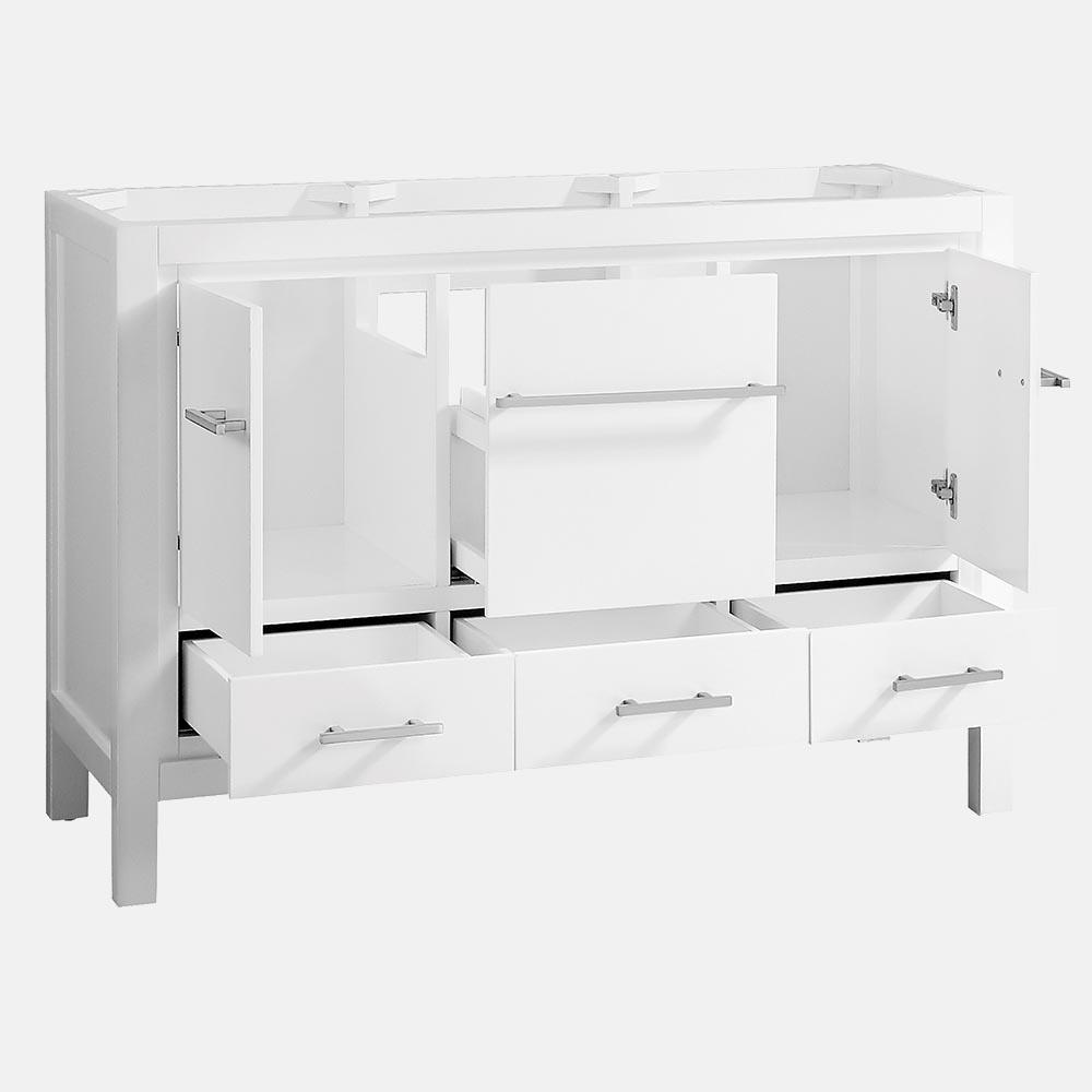 49" Chelan Vanity with Gray Quartz Top and Rectangular Undermount Sink - White
