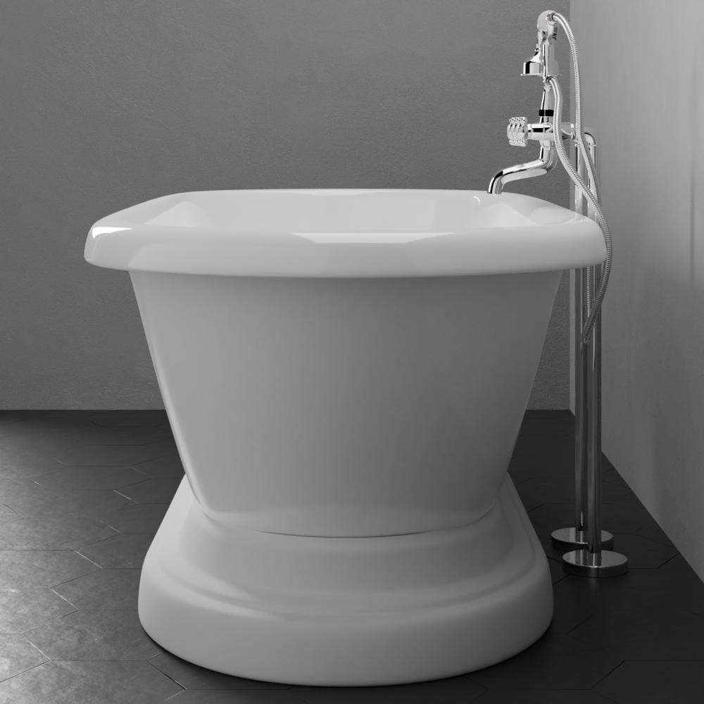 60" Aldine Cast Iron Double-Ended Roll-Top Tub with Pedestal