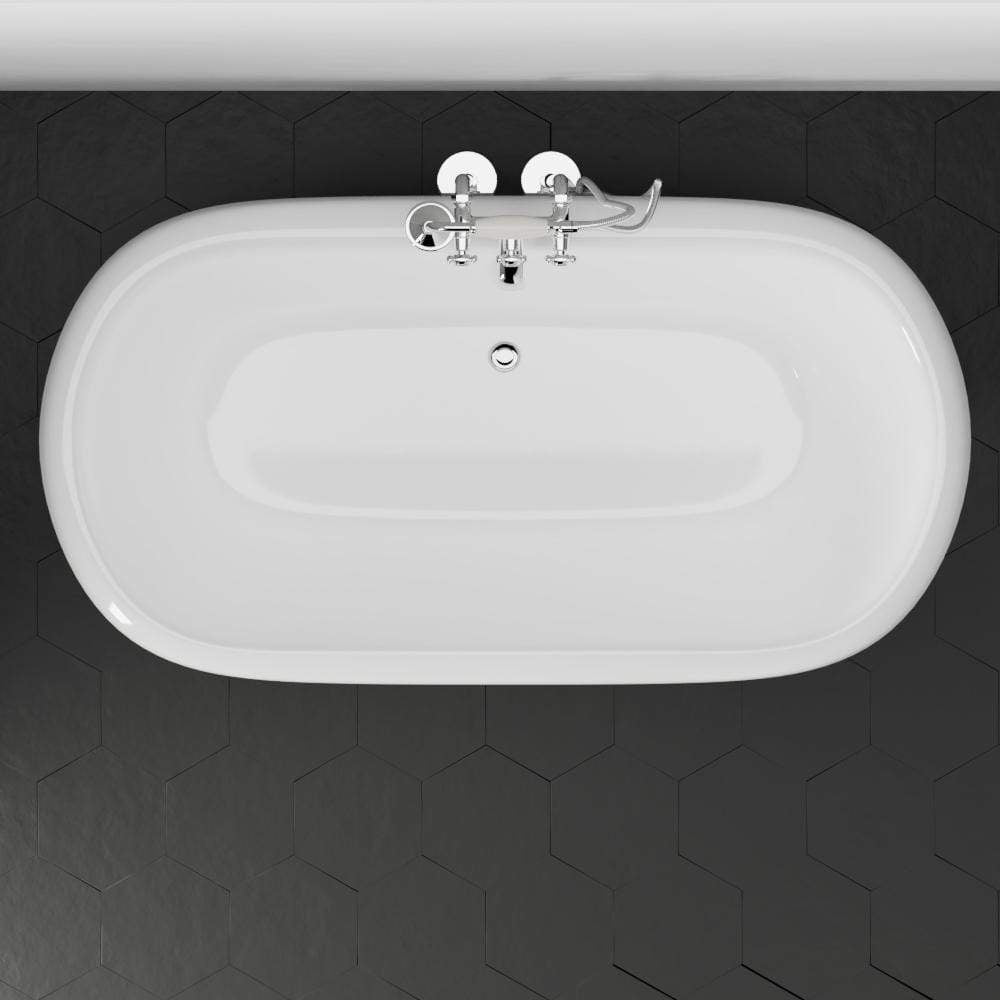 60" Aldine Cast Iron Double-Ended Roll-Top Tub with Pedestal