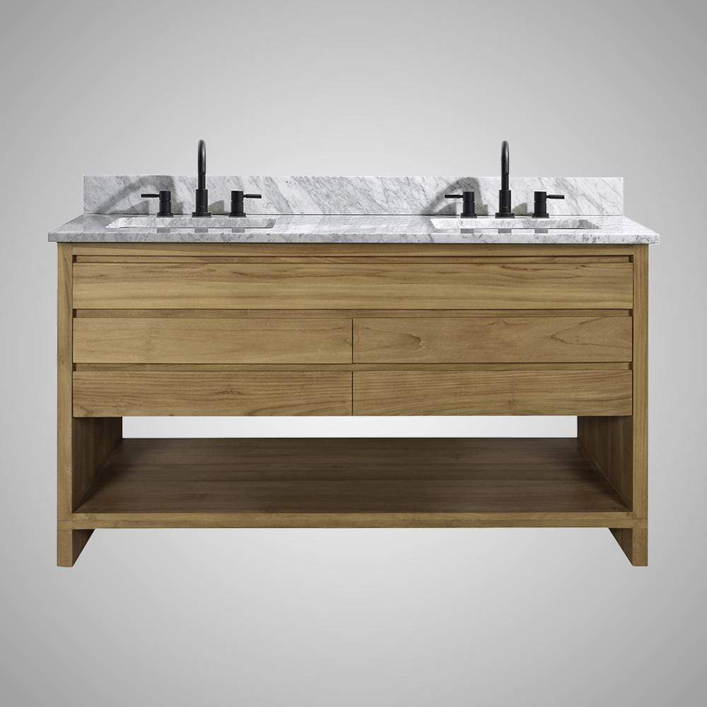 60" Avellino Vanity Cabinet for Rectangular Undermount Sink - Natural Teak