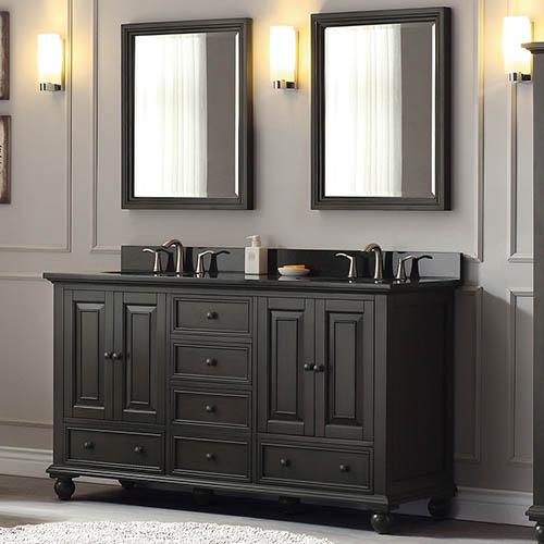 60" Bosler Double Vanity for Oval Undermount Sinks