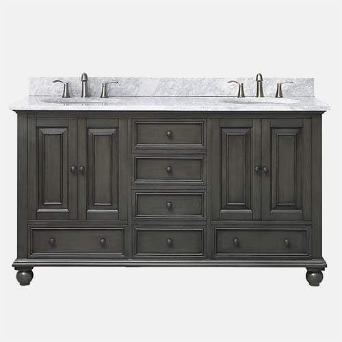 60" Bosler Double Vanity for Oval Undermount Sinks