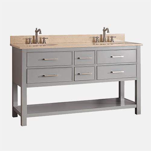 60" Brockton Double Vanity for Oval Undermount Sinks