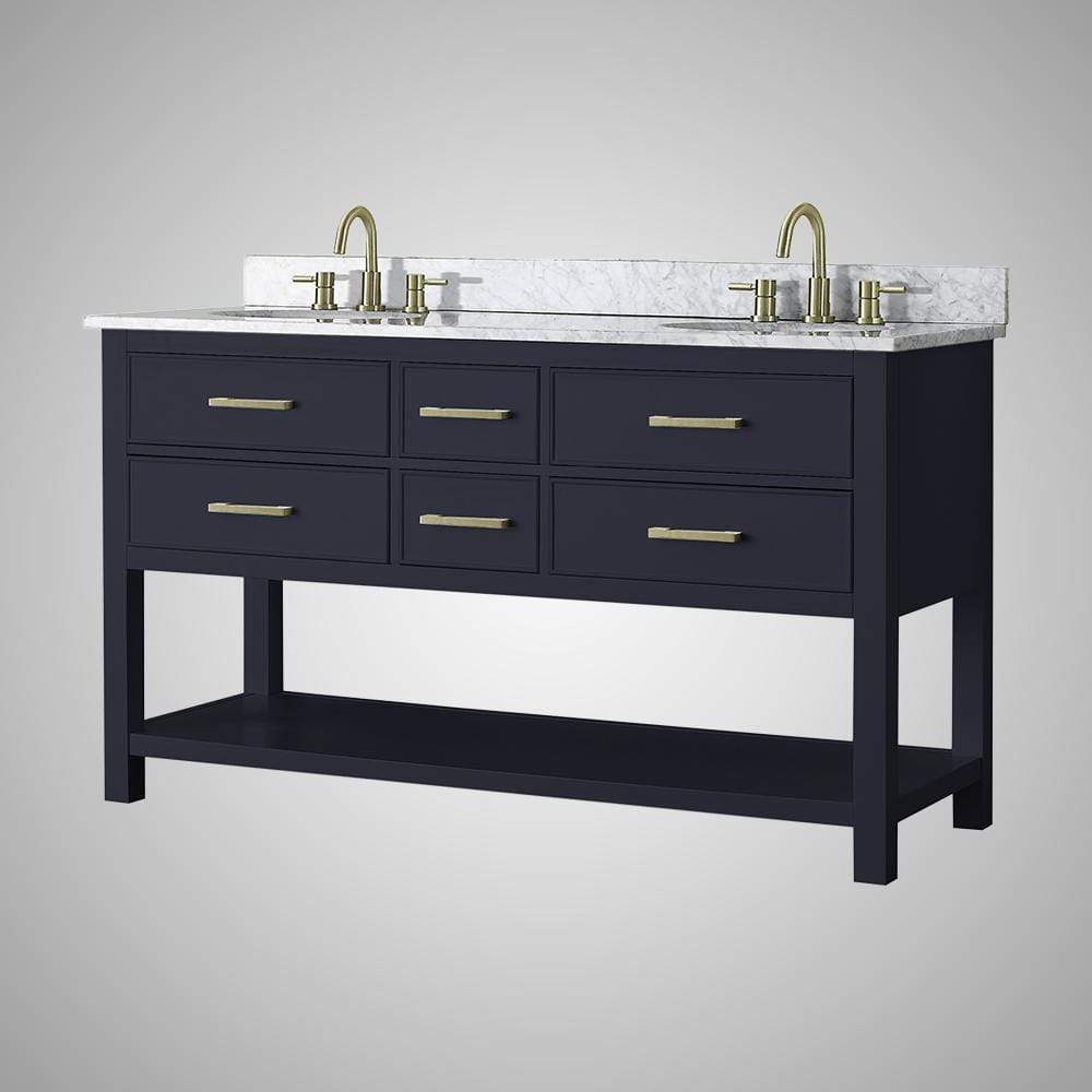 60" Maurizio Vanity Cabinet for Oval Undermount Sink - Navy Blue