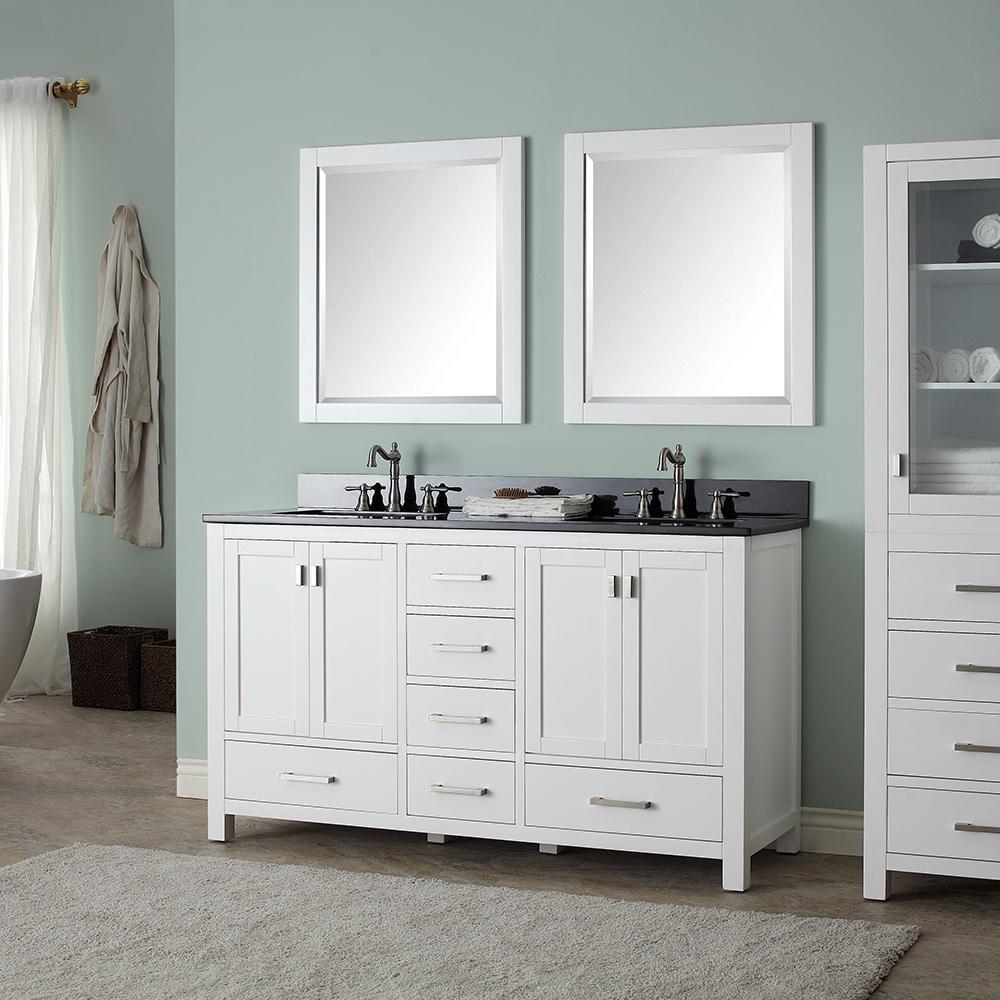 60" Noxon Double Vanity for Rectangular Undermount Sinks - White