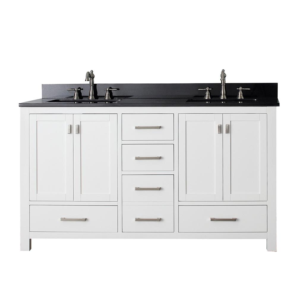 60" Noxon Double Vanity for Rectangular Undermount Sinks - White