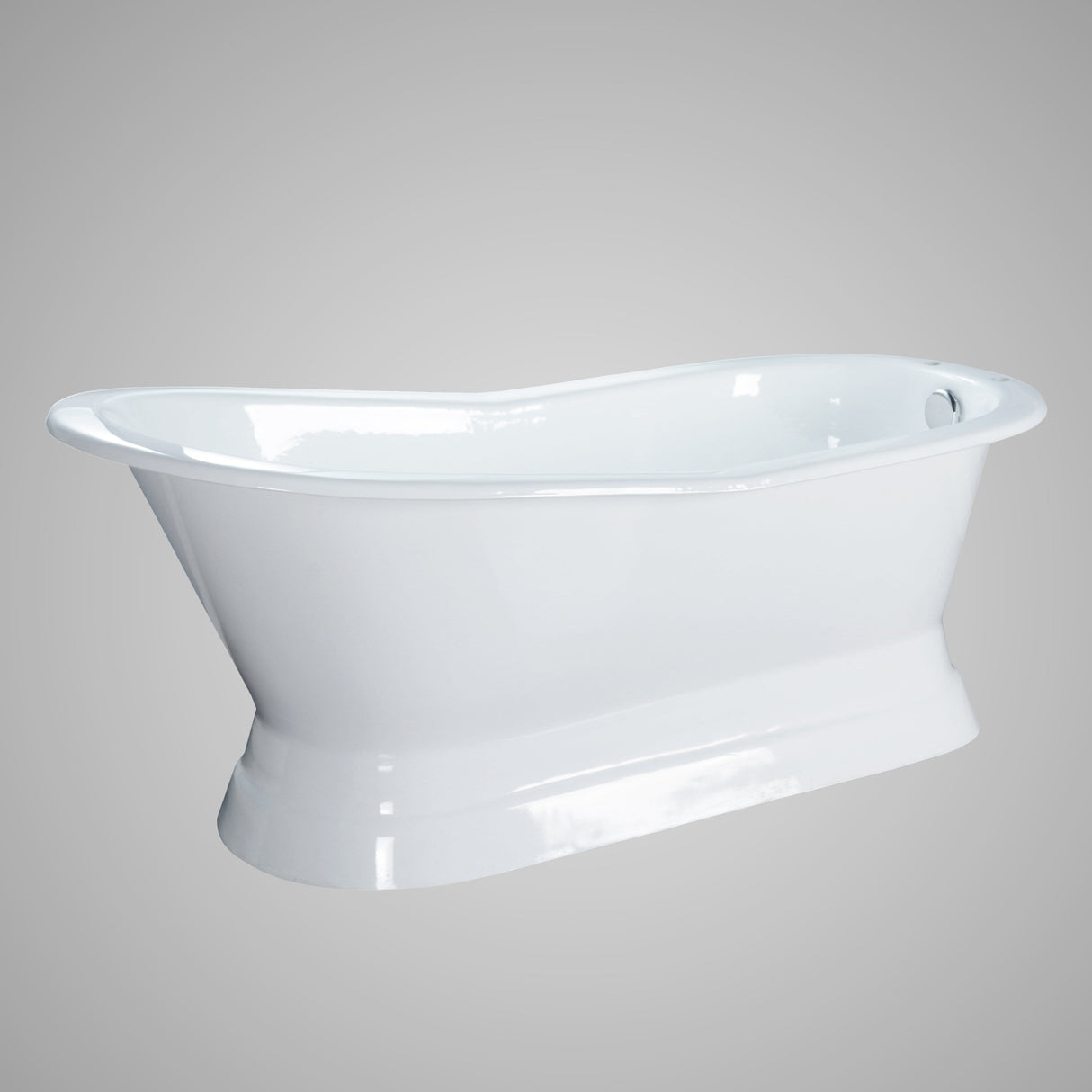 62" Rusk Cast Iron Slipper Tub with Pedestal