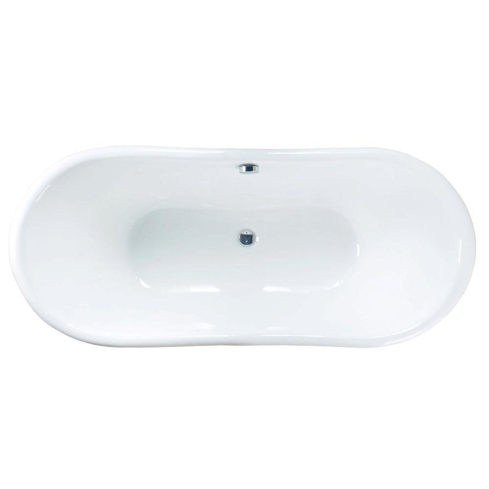 66" Gloster Cast Iron Stainless Steel Skirted Bateau Tub